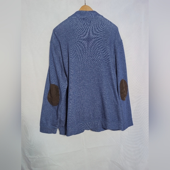 Men's Blue Zip-Up Sweater - Picture 4 of 6